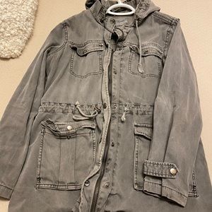 grey distressed army style jacket